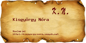 Kisgyörgy Nóra névjegykártya