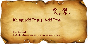 Kisgyörgy Nóra névjegykártya