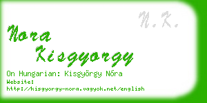 nora kisgyorgy business card