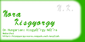 nora kisgyorgy business card